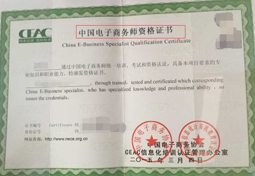 电子商务专业证书是什么